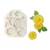 Molde de Silicone Líquido em Formato de Girassol, Ferramentas DIY para Fondant e Argila Macia