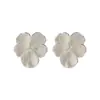 Brincos de Flor de Metal com Zircônia Estilo Coreano Simples de Nicho para Mulheres Novo Estilo Leve Luxo Elegante High-End Brincos para Mulheres
