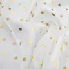 Corte, Enrollado, Costura, Ribeteado, Empaquetado, Tela de Satín con Puntos Dorados, Estampado Dorado, Vestido, Tela para Ropa Hecha a Mano DIY