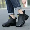 Botas de Chuva Masculinas de Cano Curto com Textura Fosca, Sapatos Aquáticos Impermeáveis Antiderrapantes, Botas de Chuva de Trabalho Resistentes ao Desgaste, Calçados de Borracha Novo Estilo para Pesca na Praia