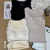 Chaleco Térmico Sexy de Encaje Francés con Cuello en V Otoño e Invierno Clásico Cómodo de Una Pieza de Terciopelo Grueso Top Base para Mujer 6521