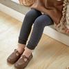 Leggings para Niña, Engrosados con Terciopelo, Pantalones Cálidos de Otoño e Invierno para Usar por Fuera, Medias de Terciopelo para Niños Todo en Uno, de Longitud al Tobillo, Peludas, de Nueve Puntos