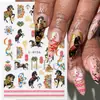 Pegatinas Transfronterizas para Uñas Estilo Chino Año del Caballo Año Nuevo Flores de Pan de Oro y Caballo Dibujos Animados Pegatinas Adhesivas para Uñas