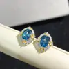 Pendientes Finos de Topacio para Mujer Base de Plata de Ley No se Caen y Alérgicos Piedra de Topacio Incrustada Súper 6*8mm