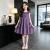 Vestido de Princesa Vestido para Meninas Verão 2026 Novo Vestido de Verão Tendência para Meninas Sem Mangas Vestido de Tela Vestido de Verão Infantil