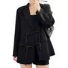 Tamanho Grande Primavera Outono Novo Estilo Chinês Botão Sapo Blazer de Terno Feminino Design Petite Botões Versátil Top de Terno