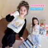 Conjunto de Sudadera para Niñas Primavera y Otoño 2025 Nuevo Set de Dos Piezas de Dibujos Animados para Niños Moda Bebé Moda Lindo Trendy