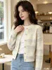 Jaqueta suéter de tricô redonda estilo retrô transfronteiriça europeia e americana, novo top feminino de design versátil da moda outono e inverno