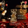 Adornos retro de latón de los Cuatro Reyes Celestiales, cuatro tallas mágicas de latón, artesanías, adornos decorativos para escritorio, té y mascotas.