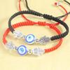 Pulsera Mal de Ojo Pulsera Ojo de Fátima Ojo del Diablo Pulsera para Mujer Tejida a Mano Ajustable Estilo Casual Simple