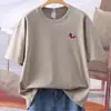 Nova Camiseta de Manga Curta 100% Algodão Primavera/Verão 2026 com Logo Bordado do Ano do Cavalo, Manga Curta Simples Unissex