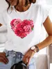 Ropa Moda Amor Planta Lindo Encantador Estilo Camisa de Manga Corta
