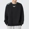 Moletom masculino, novo modelo primavera e outono 2025, gola redonda, corte solto, blusa de outono sem capuz, jaqueta de manga comprida para adolescentes