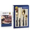 Amazon Transfronterizo Caliente 1010 Acero Inoxidable Vajilla Múltiples Especificaciones Cuchillo para Bistec, Tenedor y Cuchara Juego de Caja de Regalo