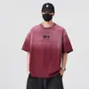 Ropa de Hombre Shanggu 2026 Verano Nuevo Estilo Algodón Puro Lavado Marca de Tendencia Americana Cuello Redondo Manga Corta Camiseta para Hombre Talla Grande