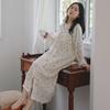 Ropa Yuezi Falda de Maternidad Primavera Algodón Gasa Delgado Cuello Redondo Falda de Lactancia Traje para Mujeres Embarazadas de Hospital Conjunto de Dos Piezas
