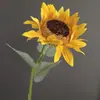 Flor Artificial de Girassol Único Flor Falsa Adereços para Decoração de Janela Fotográfica Decoração de Casa Casamento Atacado
