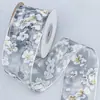 Cintas Pequeñas Transparentes Florales Accesorios para el Cabello Cinta DIY Regalo Bolsa de Flores Flor Decorativa para Zapatos Lazo Cinta Estampada