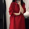 Outono e Inverno de 2026 Novo Estilo Coreano Moda Roupas de Trabalho Elegantes Gola Alta Cintura Marcada Casaco de Lã de Comprimento Médio Casaco de Lã Dupla Face para Mulheres
