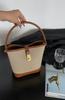 Nuevo bolso de verano para mujer, bandolera de lona, de gran capacidad, de piel auténtica, de alta gama, delicado, tipo cubo.
