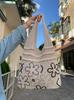 Bolsa de Punto Hueca de Lana Vintage Bolsa de Mano con Flores Bolso de Hombro para Mujer de Nicho Todo Fósforo Bolso Tejido de Lana Bolso de Mano