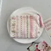 Bolsa Cosmética Linda Azul Caricatura Mini Billetera Algodón Puro Bolsa Pequeña de Tela Auriculares Lápiz Labial Bolsa de Almacenamiento Portátil