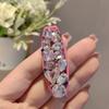 Pinza Pico de Pato Diamante Dulce Pedrería Rosa de Alta Gama Pinza para Flequillo Lateral para Niña Horquilla Horquilla para el Cabello Mujer