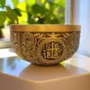Adorno Metálico de Cuenco de Cobre Estilo Antiguo, Colección de Cobre, Cuenco Dorado Antiguo, Cuenco Floral Finamente Tallado, Cuenco de Fortuna de Aleación, Adorno Atractor de Riqueza
