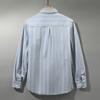 Comércio Exterior Estilo Japonês Retrô Preto Listrado Homens Denim Camisa de manga comprida Estilo Americano Minimalista Camisa Casual Folgada All-match
