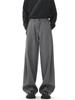 Pantalones Casuales de Pliegues Estilo Americano Grises para Hombres y Mujeres, Marca de Moda, Holgados de Alta Gama Cleanfit Rectos de Pierna Ancha Largos