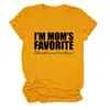 EU SOU o Favorito da Mamãe Amazon Wish Site Independente Moda Versátil Feminino Casual Gola Redonda Manga Curta Camiseta