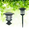 Lámpara solar cuadrada de pilar 3 LED luz grande exterior impermeable patio jardín luz césped