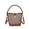Bolsa Cubo 2026 con Estampado, Bolso de Mano Vintage para Mujer, Bolsa de Hombro Cruzada Portátil de Gran Capacidad para Viajeros, Bolsa Cubo con Patrón Clásico