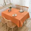 Mantel de lino de color liso, mezcla de algodón y lino, engrosado, diseño liso, estilo simple, adecuado para mesas de comedor, irradia una estética nórdica sofisticada, también adecuado para mesas de café