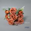 11 cabeças de flores de rosa corola para sala de estar, decoração suave para shopping, projeto de enfeites de casamento, conjunto de flores falsas