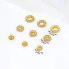 Color oro 18K circonio que conserva el color cuentas redondas cuentas sueltas pulsera de hilo hecha a mano DIY collar cuentas espaciadoras accesorios de joyería C45