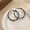 Pendientes de estampado de leopardo estilo coreano Yu Shuxin con pendientes exagerados de cuero 2024 nuevo joya de oreja femenina de alta calidad y personalidad