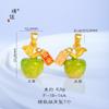Puzuo Color Fuerte que Conserva el Color Dorado Arena Esmalte Seguro Fruta Círculo Pequeño Collar Colgante de Manzana Diseño de Nicho Cadena de Clavícula