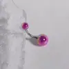 Uña de Acrílico Recubierta para Ombligo Anillo Sexy para Ombligo Adorno de Ombligo de Acero Inoxidable Joyería de Piercing Corporal Popular Transfronteriza