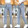 Pantalones Casuales de Seda de Hielo de Secado Rápido para Hombre Moda Tendencia Pantalones Largos Ajustados Versátiles Finos Transpirables Pantalones Deportivos para Hombre Verano