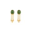Pendientes Yuebao de plata de ley S925 con jaspe hetiano chapado en oro, estilo chino, con borlas y superficie de huevo, de estilo vintage, ligeros y lujosos.