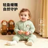 Ropa de primavera y otoño para bebé, mameluco de bebé con relleno de algodón, cálido, mameluco de tres capas engrosado, de manga larga, para niños y niñas, recién nacido