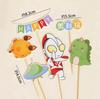 Tarjeta de Decoración para Pastel de Cumpleaños de Bebé para Niños Héroe Superman Vence Monstruo Niño Un Año Fiesta Mesa de Postres Plug-in