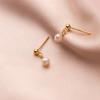Agulha de prata simples All-match Freshwater Pearl Brincos coreanos Sweet Pearl Brincos Brincos Artísticos Curto Brincos de Menina Brincos