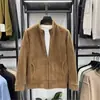 Suéter Cárdigan de Terciopelo Austriaco de Doble Cara para Hombre Chaqueta con Cuello Forro Polar Otoño e Invierno para Hombre Cálida Chaqueta de Terciopelo Polar Espesada