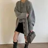 Cárdigan de Punto Casual de Color Sólido LEKA, Abrigo de Longitud Media, Nuevo para Otoño/Invierno 2026, Suéter Holgado para Mujer, Ropa de Abrigo