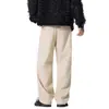 Calça Casual de Lã Estilo Retrô Americano 2026 para Homens, Marca Tendência Outono Calça Longa Solta, Moda Cleanfit