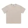 2026 230g Pesada Cor Sólida Manga Curta Lavada Vintage Retro Americano Tingida com Cera Camiseta Tendência Marca Solta Estilo Simples