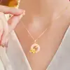 Exquisito Collar con Hebilla de Paz de Loto para Mujer, Estilo de Lujo Ligero de Nicho de Gama Alta, Regalo del Día de la Madre para Mamá, Cadena para Clavícula