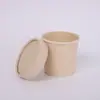 Tazón Desechable de Papel Kraft, Vaso de Papel Biodegradable de PLA, Lonchera para Llevar Empacada, Tazón para Sopa, Caja de Salsa de Papel de Fibra de Bambú